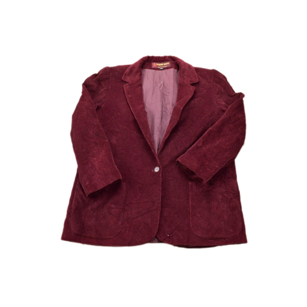 VTG RETRO 1970 Peabody House Burgundy Corduroy Blazer Womens 11/12 EXCELLENT